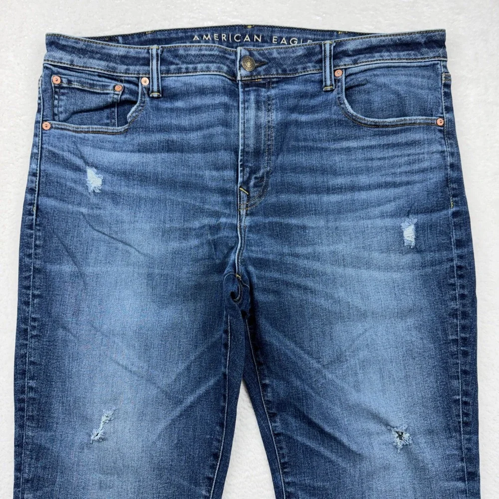 American Eagle Mens 40x32 Original Bootcut Airflex+ Temp Tech Distressed Jeans